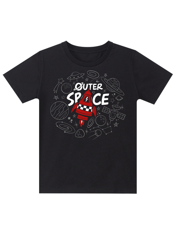 Uzay Roketi Erkek Çocuk Yazlık T-shirt Kapri Şort Takım - 5