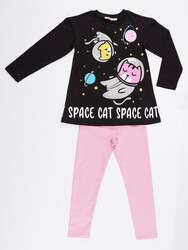 Uzaylı Kedi Kız Tunik Takım - Thumbnail
