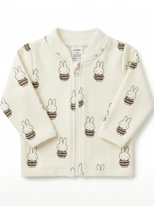 Uzun Kol Miffy Desenli Unisex Bebek Hırka - 2