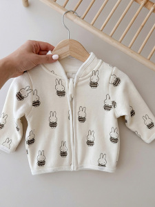 Uzun Kol Miffy Desenli Unisex Bebek Hırka - 4