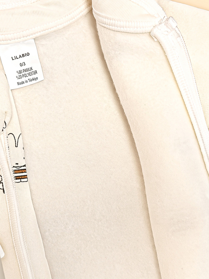 Uzun Kol Miffy Desenli Unisex Bebek Hırka - 5