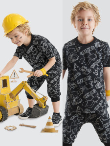 Vehicles Boy T-shirt&Capri Pants Set - Denokids