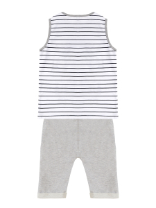 Vehicles Striped Boy T-shirt&Capri Pants Set - 4