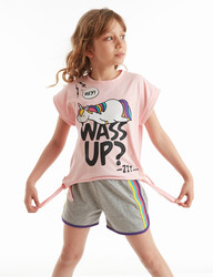 Wassup Kız Çocuk T-shirt Şort Takım - Thumbnail