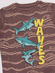 Waves Boy T-shirt&Shorts Set - Thumbnail