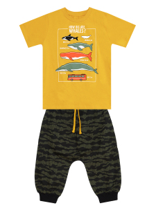 Whales Boy T-shirt&Capri Pants Set - 8