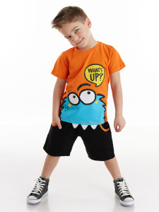 Whatsup Monster Erkek Çocuk T-shirt Şort Takım - Denokids