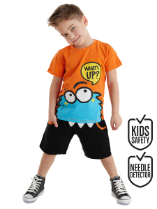 Whatsup Monster Erkek Çocuk T-shirt Şort Takım - Denokids