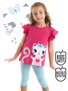 Whitecat Girl T-shirt&Leggings Set - Denokids