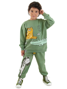 Wild Animals Boy Khaki Tracksuit - 1