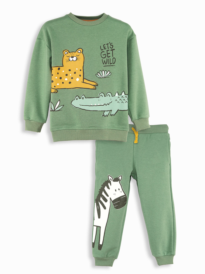 Wild Animals Boy Khaki Tracksuit - 3