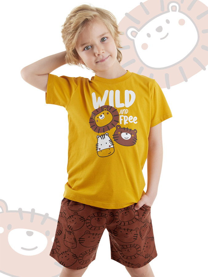 Wild Erkek Çocuk Yazlık T-shirt Şort Takım - 1