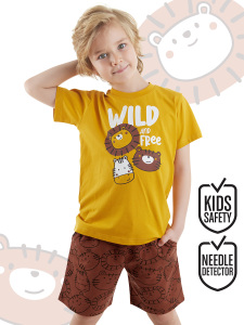 Wild Erkek Çocuk Yazlık T-shirt Şort Takım - Denokids
