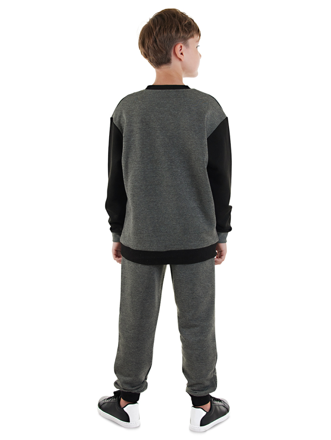 Wild Oversize Erkek Çocuk Gri Eşofman Takım - 2