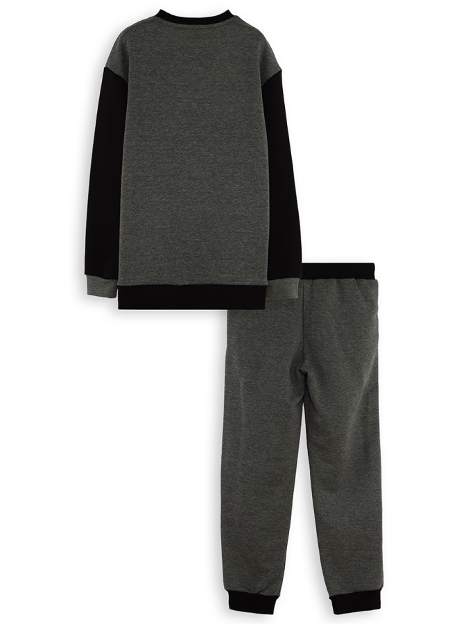 Wild Oversize Erkek Çocuk Gri Eşofman Takım - 4
