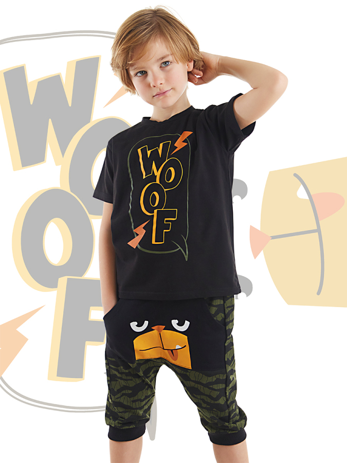 Woof Erkek Çocuk T-shirt Kapri Şort Takım - 1