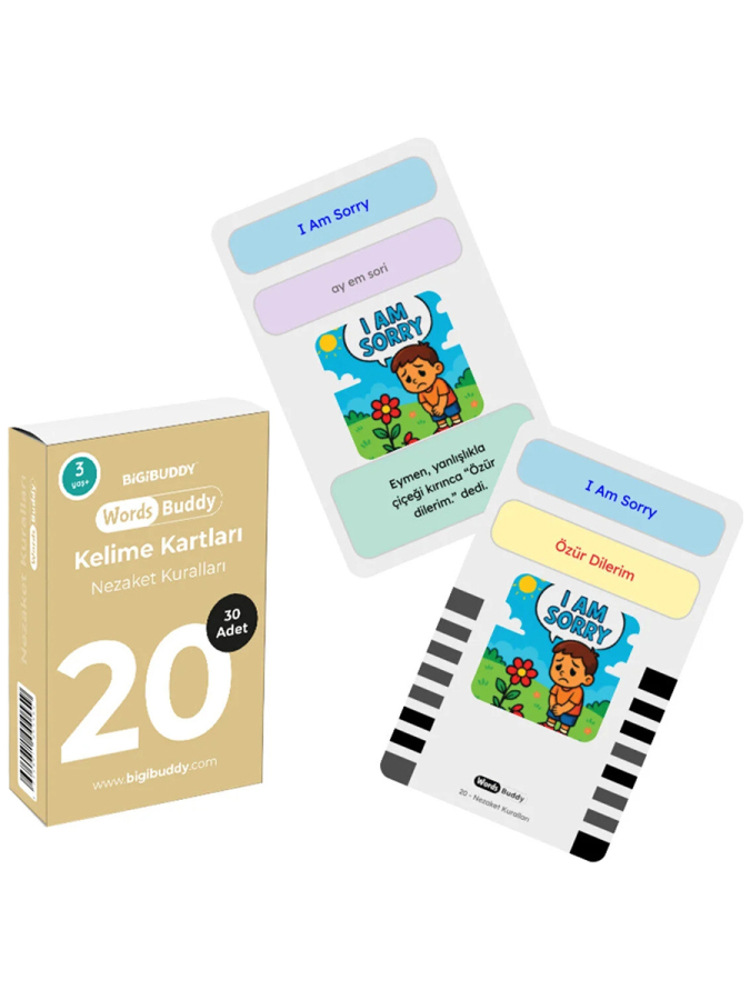 WordsBuddy Çocuklar İçin Türkçe İngilizce Aile ve Sosyal Çevre Paketi 90 Kart 3'lü Set (Cihaz Hariç) - 4