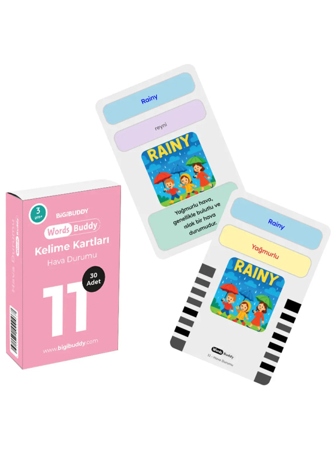 WordsBuddy Çocuklar İçin Türkçe İngilizce Doğa ve Uzay Paketi 90 Kart 3'lü Set (Cihaz Hariç) - 3