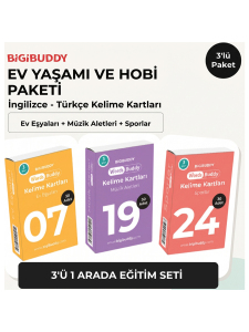 WordsBuddy Çocuklar İçin Türkçe İngilizce Ev Yaşamı ve Hobi Paketi 90 Kart 3'lü Set (Cihaz Hariç) - BigiBuddy