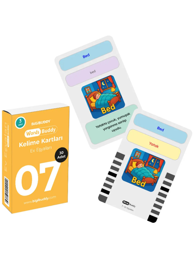 WordsBuddy Çocuklar İçin Türkçe İngilizce Ev Yaşamı ve Hobi Paketi 90 Kart 3'lü Set (Cihaz Hariç) - 2