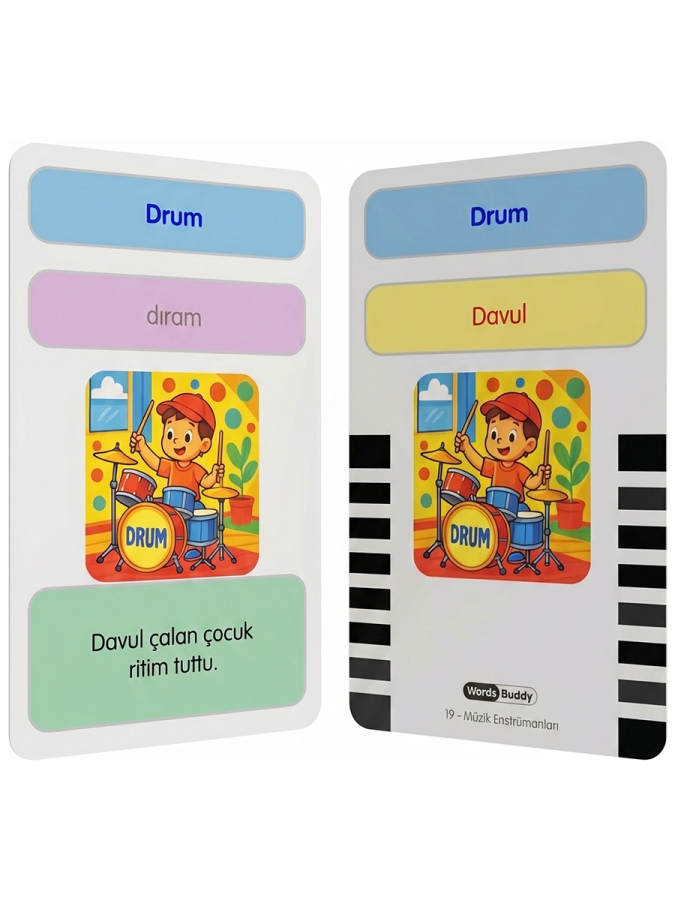 WordsBuddy Çocuklar İçin Türkçe İngilizce Ev Yaşamı ve Hobi Paketi 90 Kart 3'lü Set (Cihaz Hariç) - 5