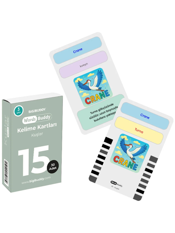 WordsBuddy Çocuklar İçin Türkçe İngilizce Sevimli Dostlar Paketi 90 Kart 3'lü Set (Cihaz Hariç) - 4