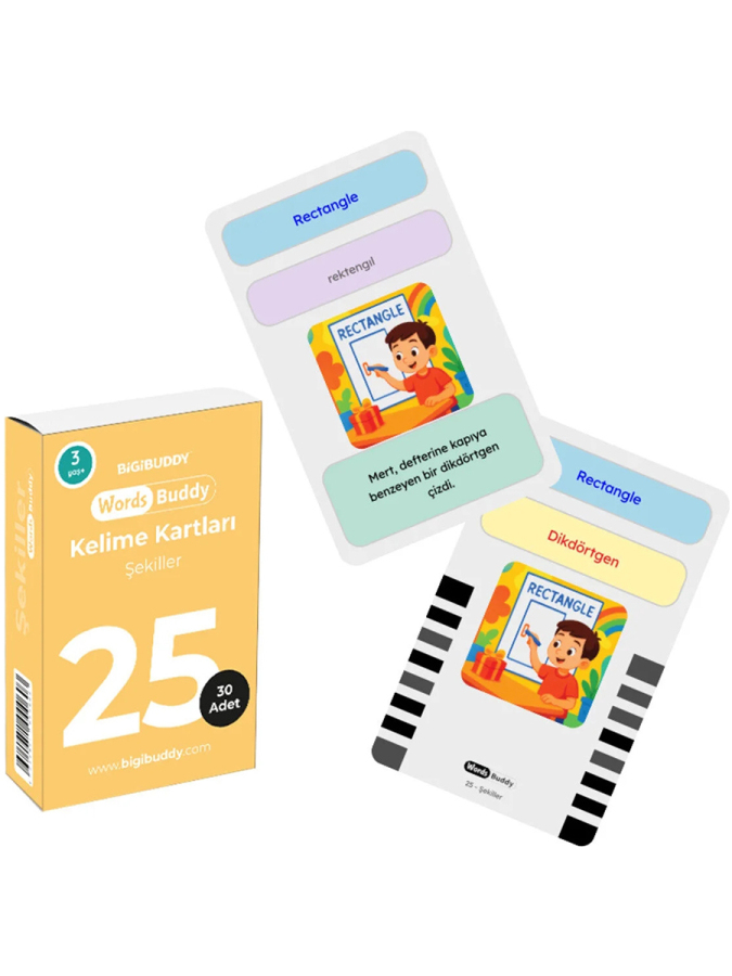 WordsBuddy Çocuklar İçin Türkçe İngilizce Temel Öğrenim Paketi 90 Kart 3'lü Set (Cihaz Hariç) - 4