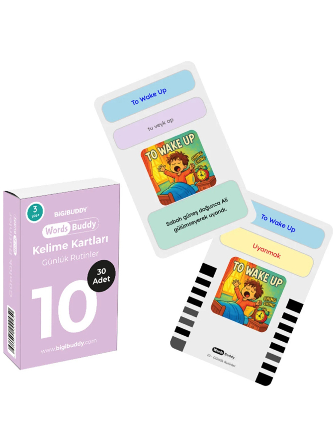 WordsBuddy Türkçe İngilizce Kelime Kartları Bedenim ve Günlük Yaşam 90 Kart 3’lü Set (BigiOne Cihaz Hariç) - 2