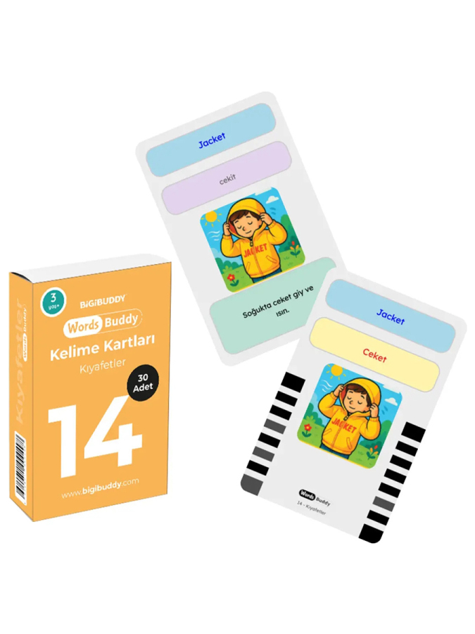 WordsBuddy Türkçe İngilizce Kelime Kartları Bedenim ve Günlük Yaşam 90 Kart 3’lü Set (BigiOne Cihaz Hariç) - 3
