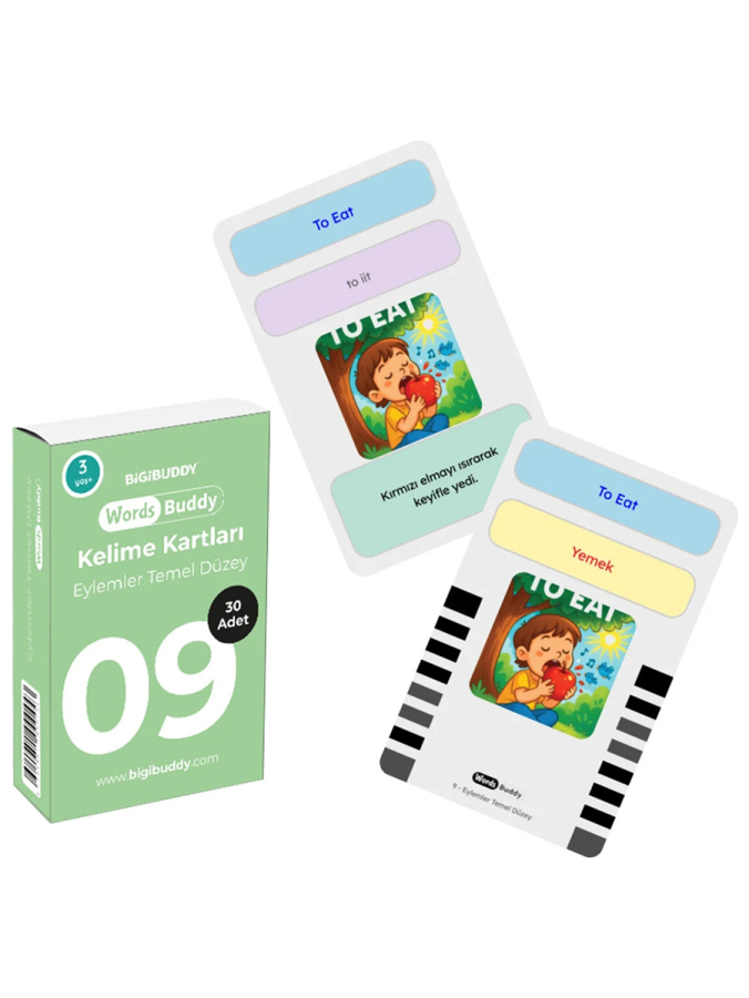 WordsBuddy Türkçe İngilizce Kelime Kartları Cümle Kurmaya Başlangıç 90 Kart 3’lü Set (BigiOne Cihaz Hariç) - 2