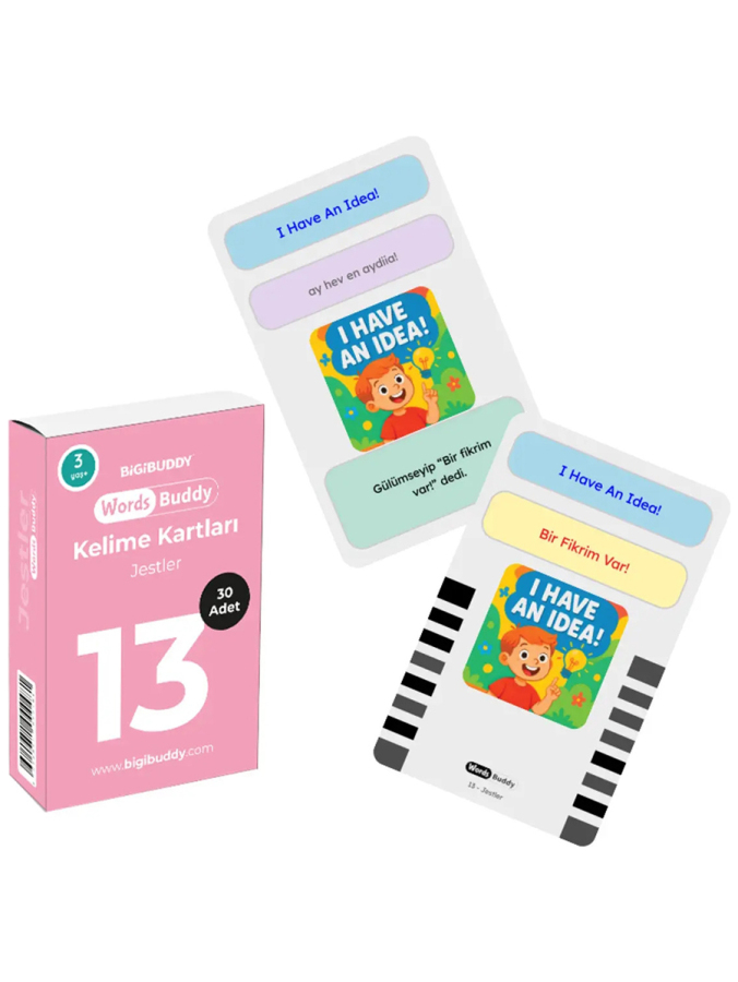 WordsBuddy Türkçe İngilizce Kelime Kartları Cümle Kurmaya Başlangıç 90 Kart 3’lü Set (BigiOne Cihaz Hariç) - 3