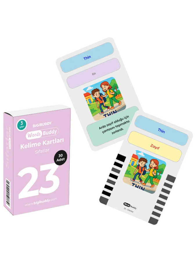 WordsBuddy Türkçe İngilizce Kelime Kartları Kendini İfade Etme 90 Kart 3’lü Set (BigiOne Cihaz Hariç) - 4