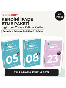 WordsBuddy Türkçe İngilizce Kelime Kartları Kendini İfade Etme 90 Kart 3’lü Set (BigiOne Cihaz Hariç) - BigiBuddy