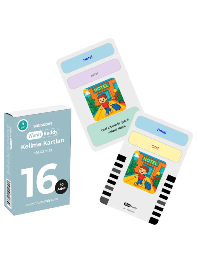 WordsBuddy Türkçe İngilizce Kelime Kartları Şehir Hayatı ve Ulaşım 90 Kart 3’lü Set (BigiOne Cihaz Hariç) - 2