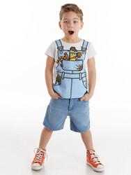Worker Boy T-shirt&Denim Shorts Set - 1