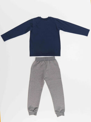 Wow Boy Navy Blue T-shirt&Pants Set - 4