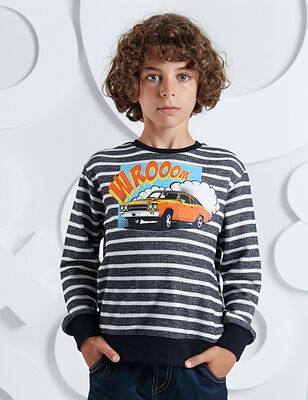 Wroom Striped Boy Sweatshirt