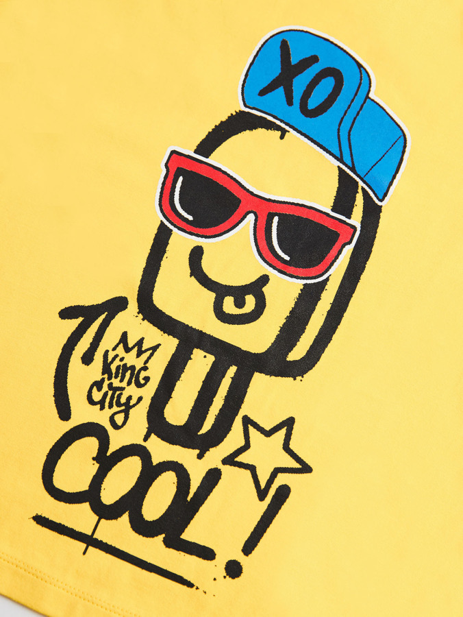 XO Cool Erkek Çocuk T-shirt Kapri Şort Takım - 4