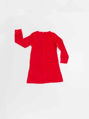 Yaramaz Geyik Kız Yılbaşı Kadife Kırmızı Elbise