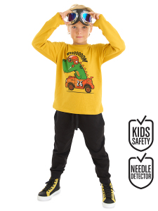 Yarışçı Timsah Erkek Çocuk T-shirt Pantolon Takım - Denokids