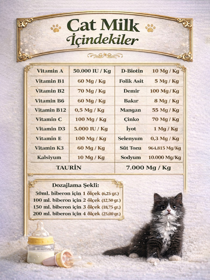 Yavru Kediler İçin Süt Tozu 250 gr - 4