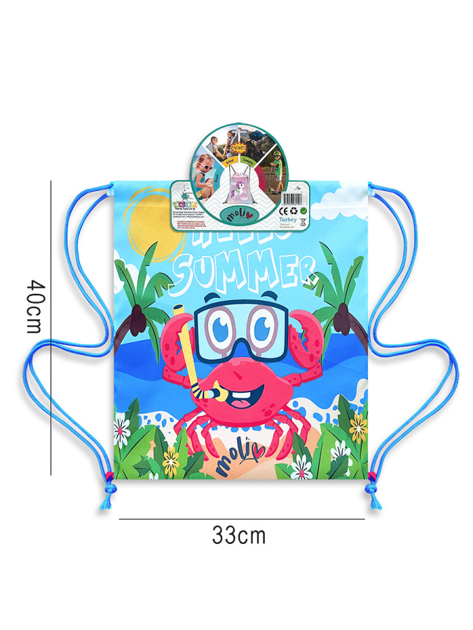 Yengeç Desenli İpli Sırt Çantası - 2