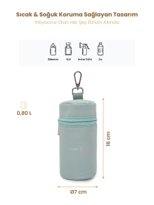 Yeşil Biberon Çantası ve Anne Sütü Taşıma Çantası - 2