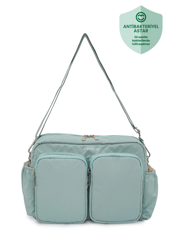 Yeşil DuoPack Çok Gözlü Anne Bebek Çantası - 1