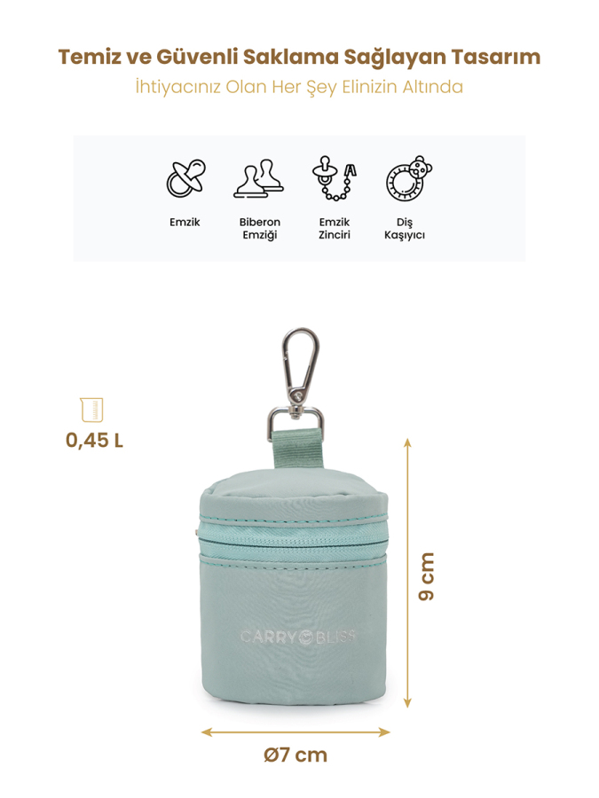 Yeşil PaciPal Astarlı Emzik Saklama Çantası - 2