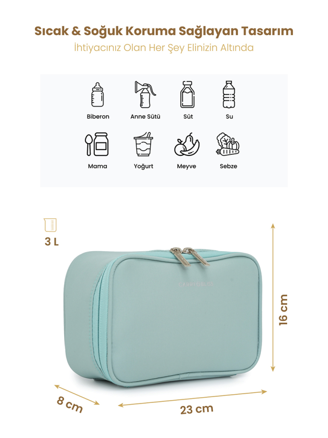 Yeşil ThermaPouch Mama ve Atıştırmalık Çantası - 2