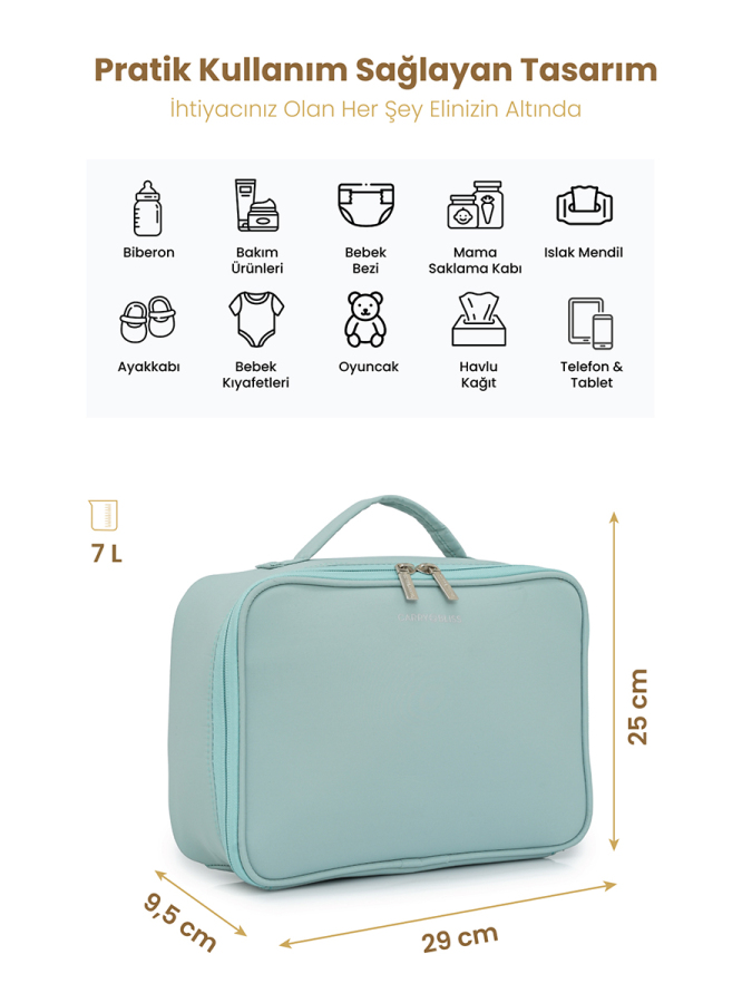 Yeşil TidyPack Bebek Kıyafet-Bez Düzenleme Çantası - 2