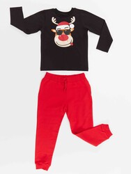Yılbaşı Geyik Erkek Çocuk T-shirt Pantolon Takım - Thumbnail