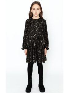 Yıldız Baskılı Şifon Elbise - SheShe