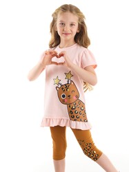 Yıldız Leopar Kız Çocuk Tunik Tayt Takım - Thumbnail
